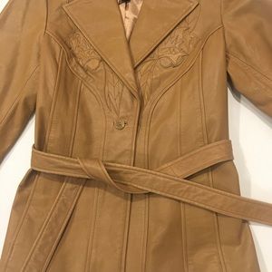 GUESS TAN LEATHER COWBOY STYLE JACKET-SIZE MEDIUM
